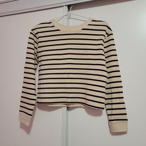 ZARA beige sweater with burgundy stripes